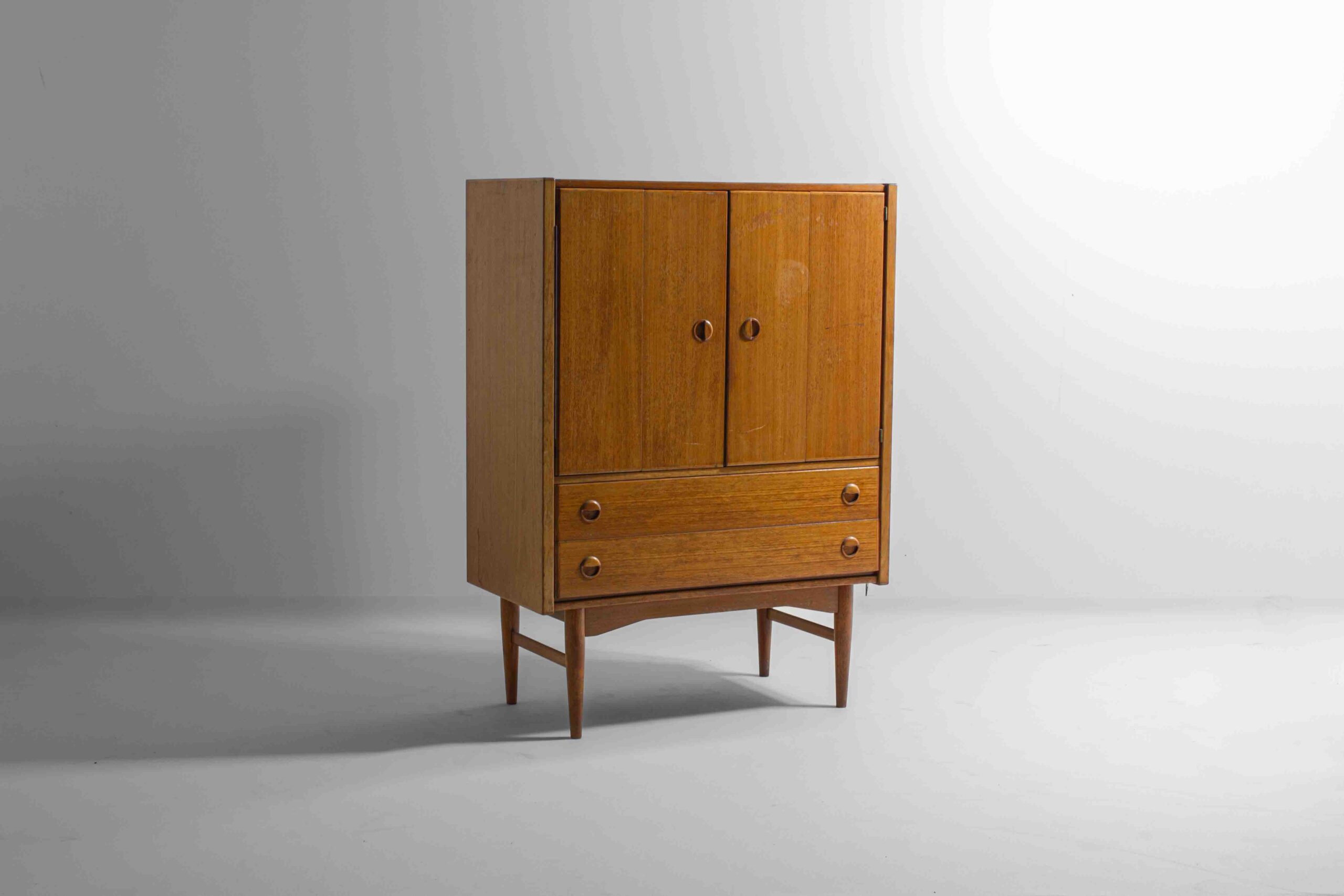 Mid century bar cabinet in beech